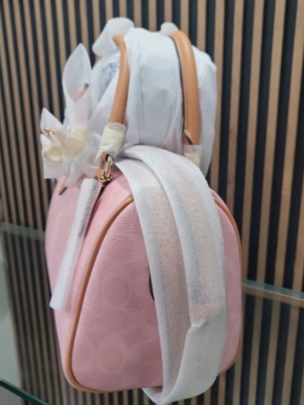 Coach Medium Rowan Satchel In Signature Canvas Powder Pink With Charms - Picture 9 of 11